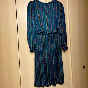 1950 Vintage Teal Day Dress